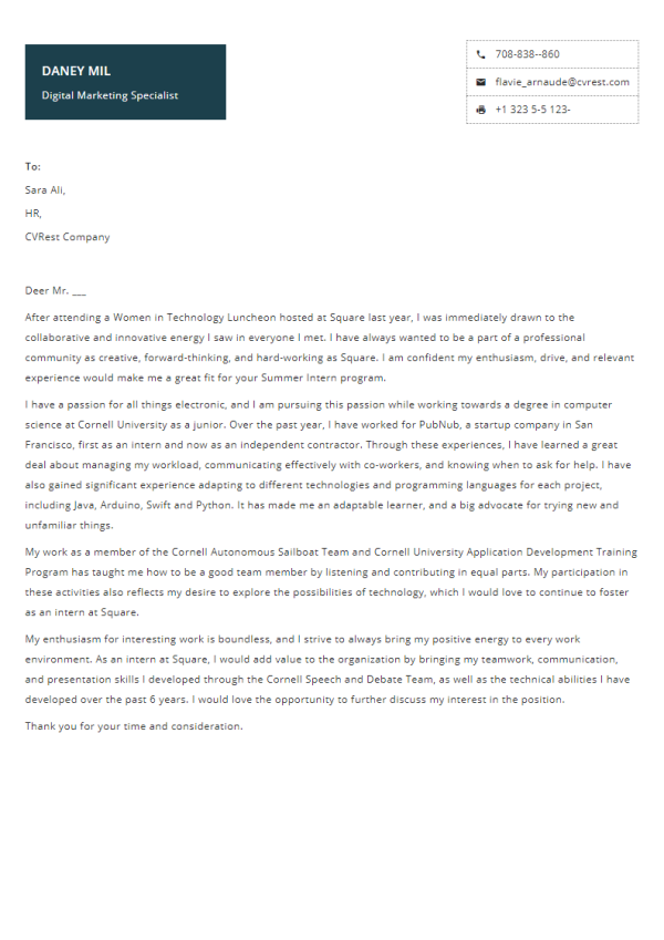 Free Professional Cover Letter Template 12
