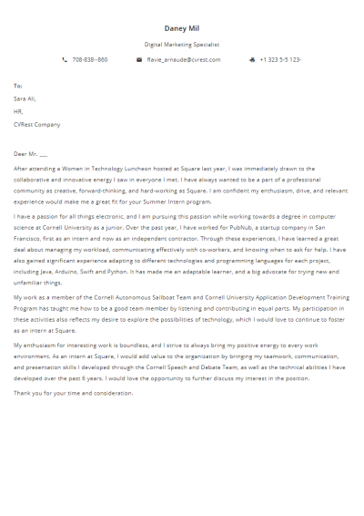 Free Cover Letter Template 3