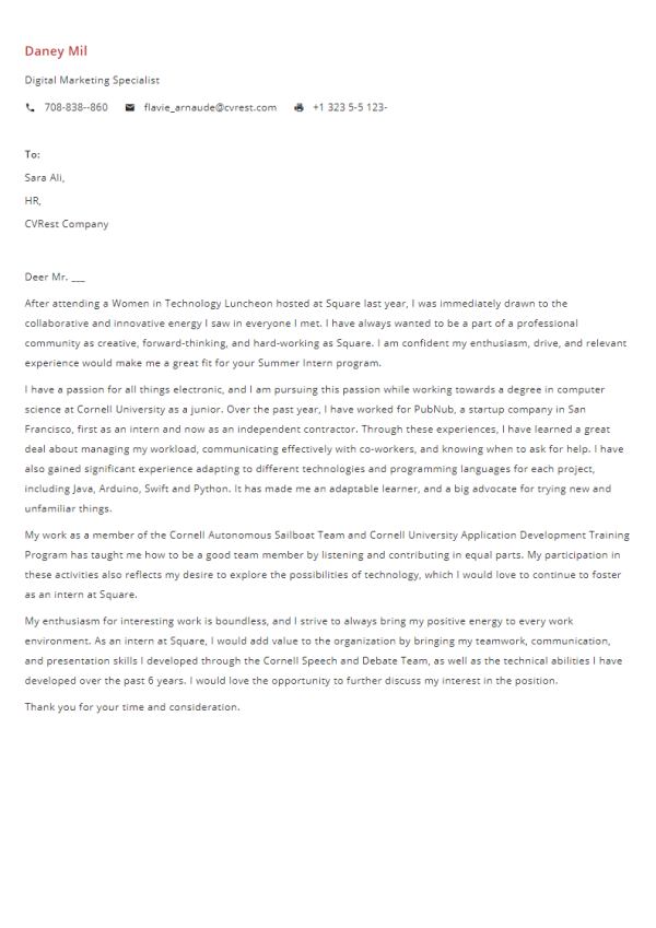 Professional Cover Letter Templates Free Easy To Use Cvrest