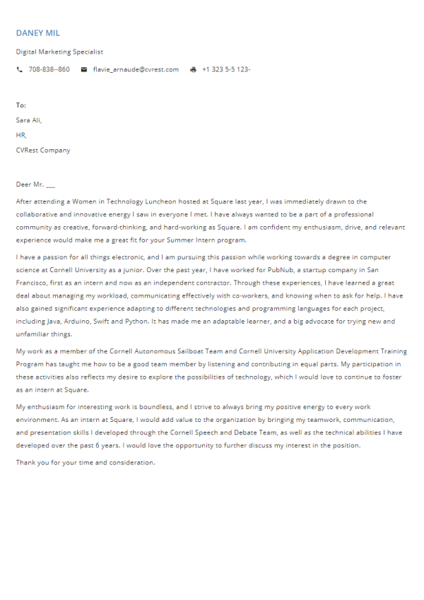 Free Professional Cover Letter Template 7