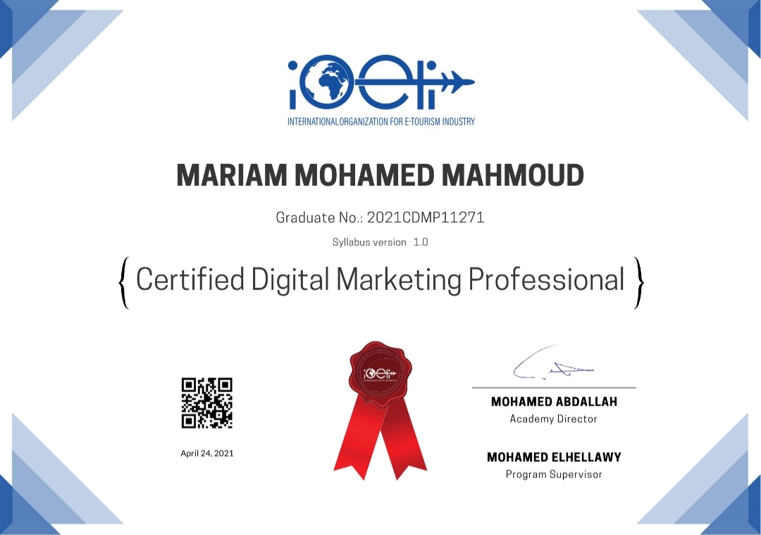 Digital Marketing Course Certificate