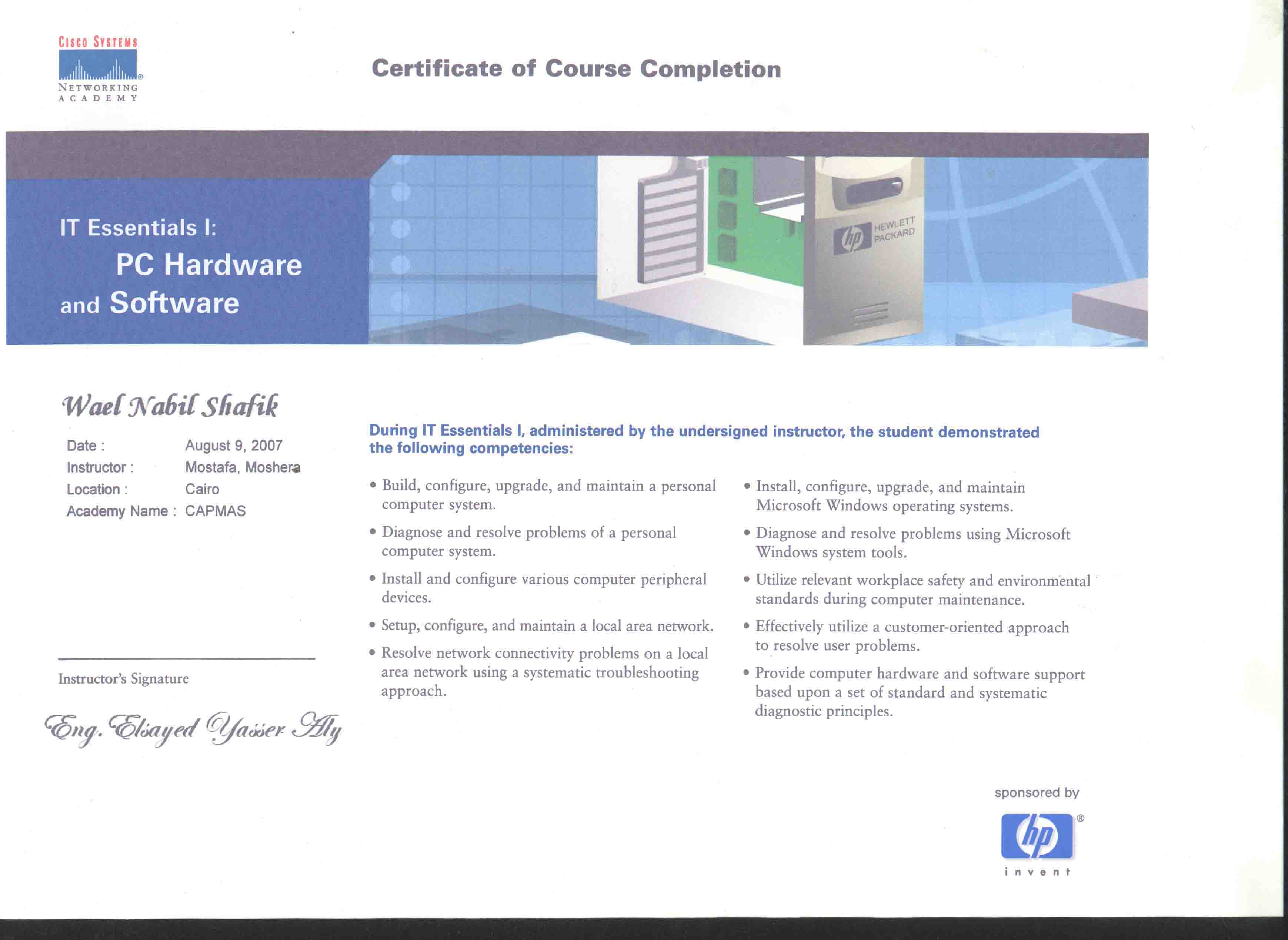 IT Essentials I PC Hardware and Software