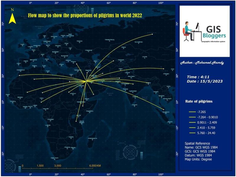 Fiow mapto show the proportions of pilgrims in world 2022 🍂