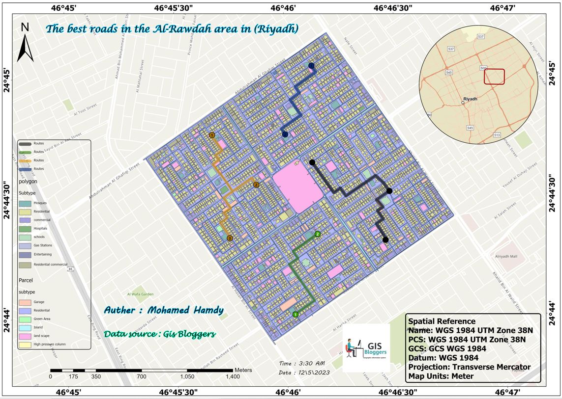 The best roads in the Al rawdah area in Riyed