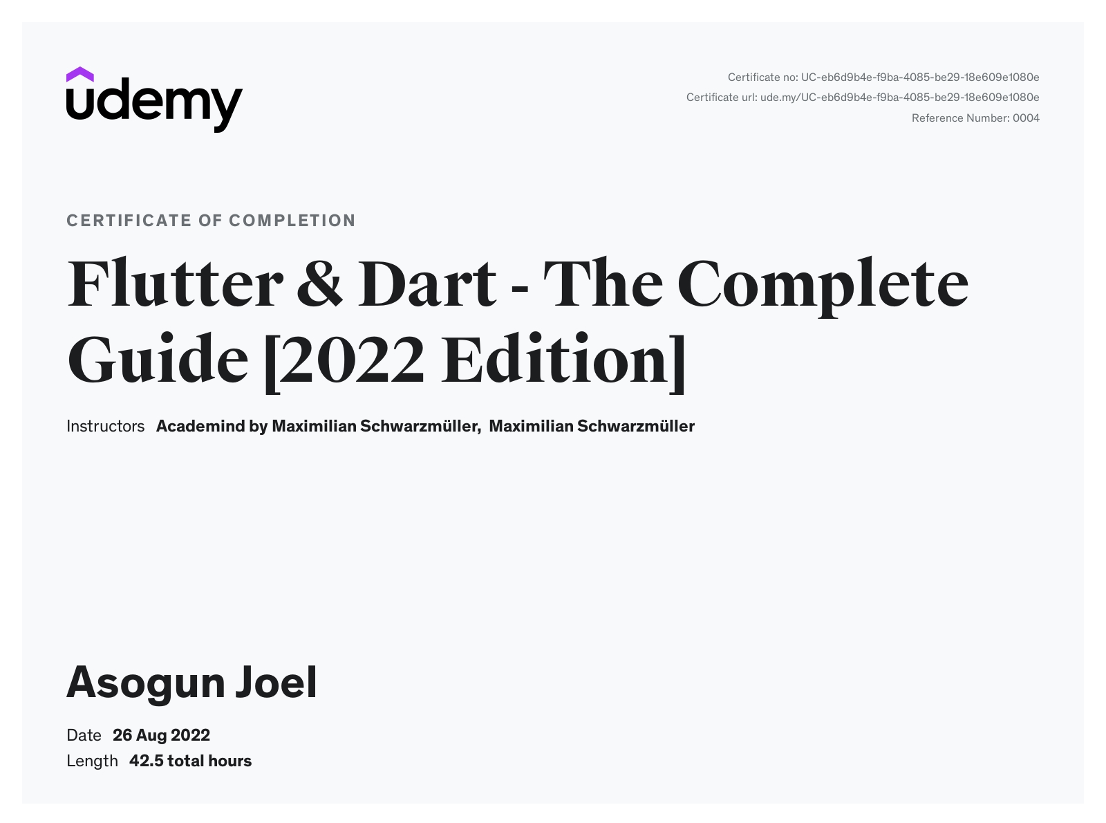 Flutter and Dart - The complete guide
