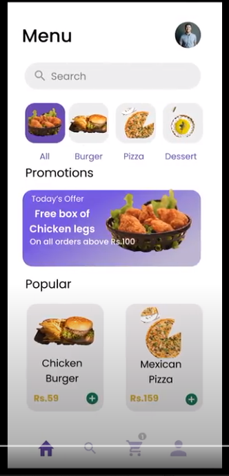 Food Cafe UI Using Flutter