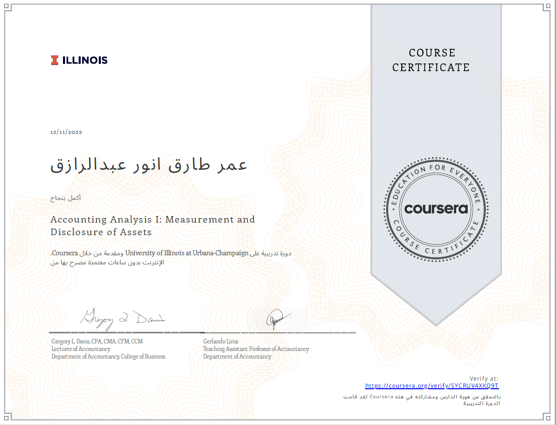 Accounting Analysis I: Measurement and Disclosure of Assets