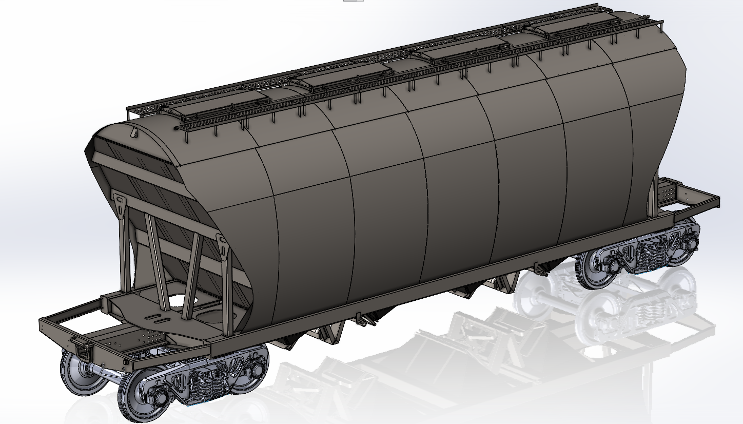 Разработка 3D модели вагона-хоппера для перевозки минеральных удобрений