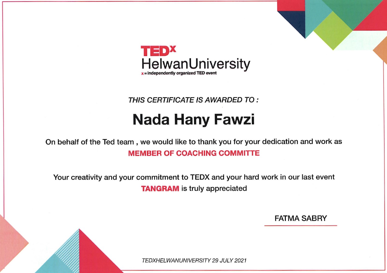 TEDx Helwan University - 2021