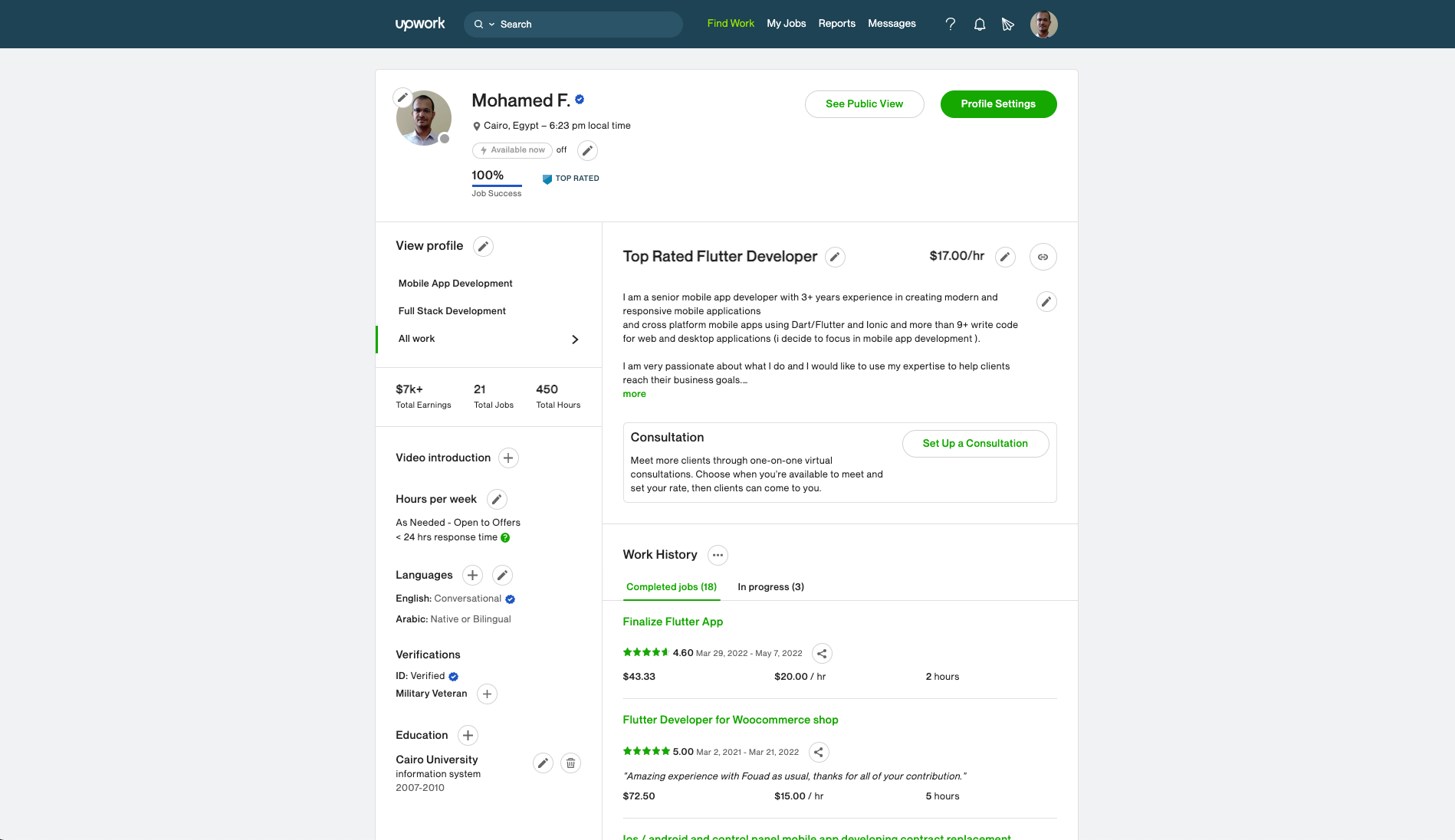 Upwork Profile