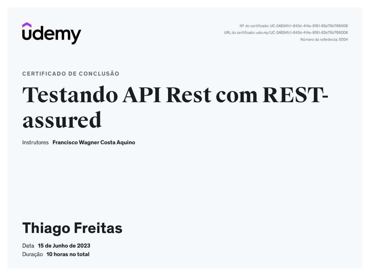 QA Teste em API Rest