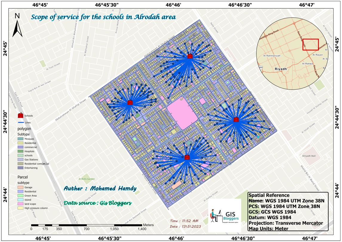 Scope of service for the schools in Alrodah area