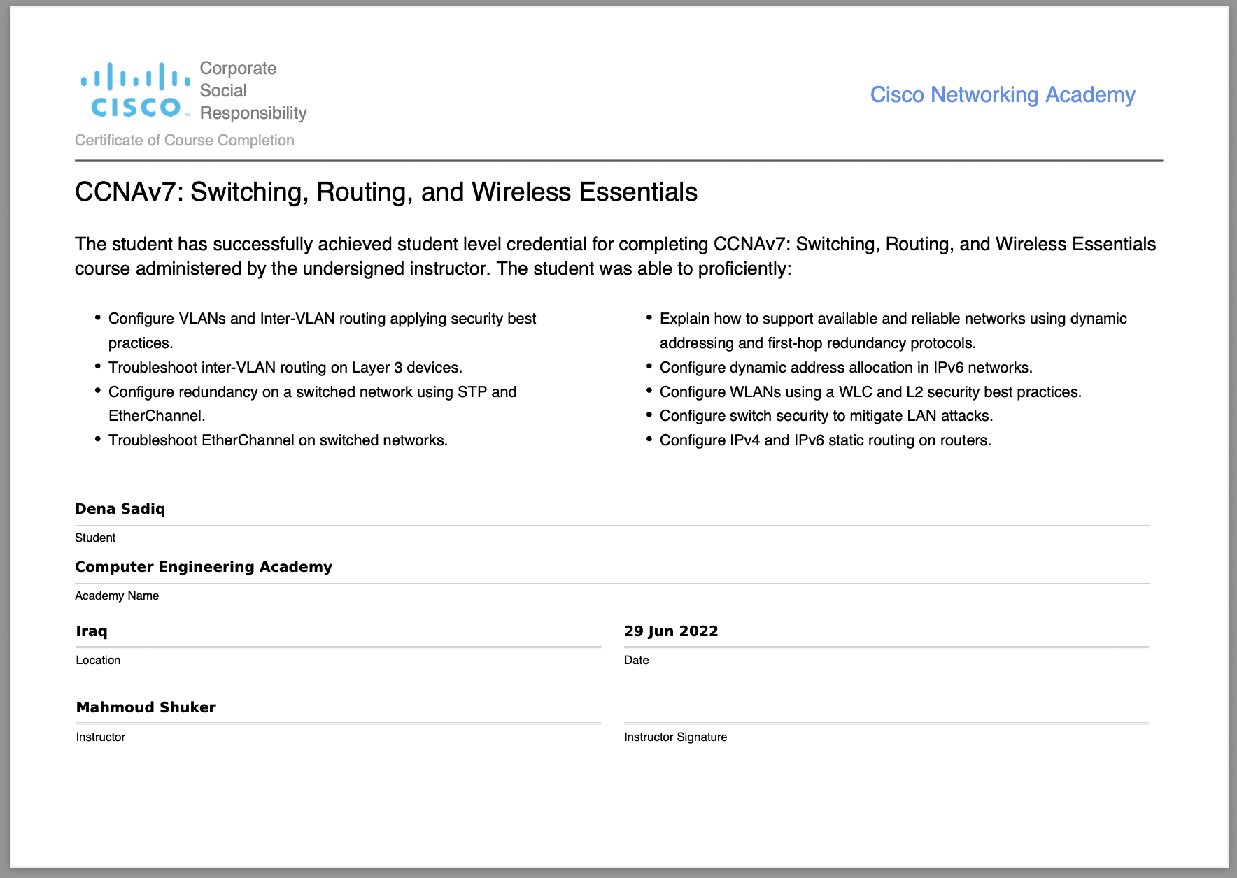 CCNAv7: Switching, Routing, and Wireless Essentials