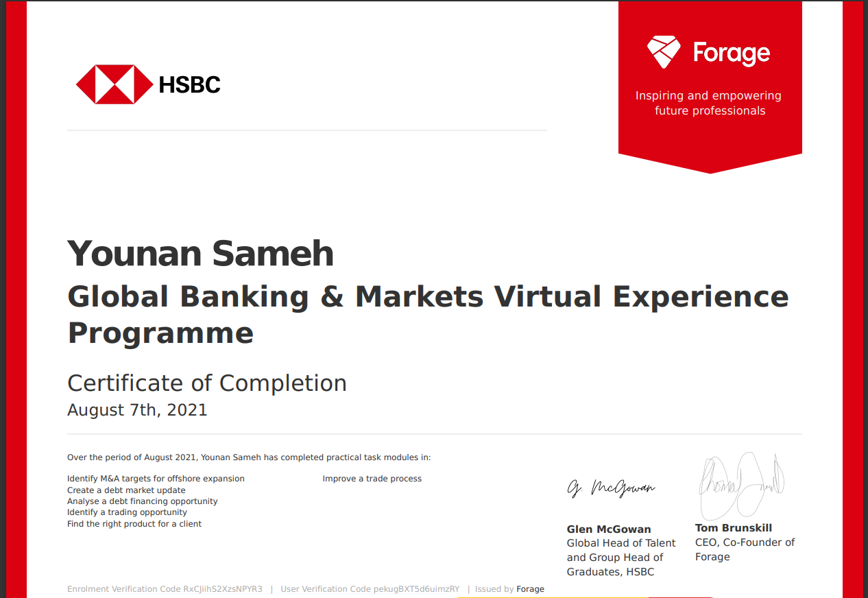 Global Banking & Markets Virtual Experience Programme