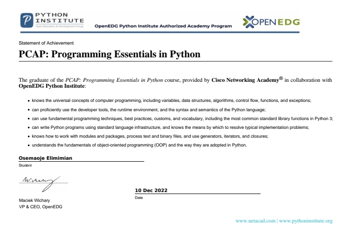 PYTHON ESSENTIALS CISCO