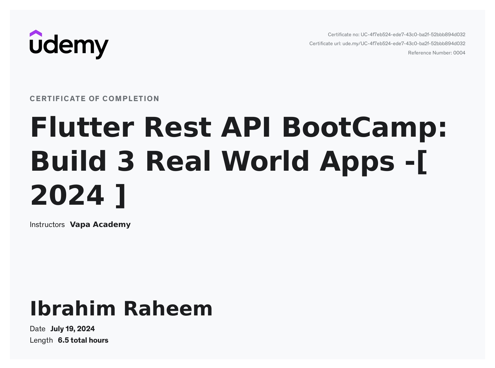 Flutter Rest API BootCamp: Build 3 Real World Apps -[ 2024 ]