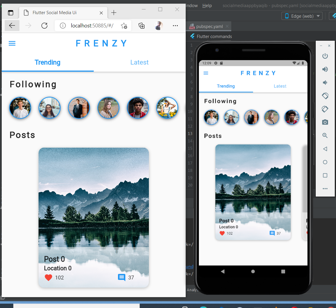 Social Media Application UI In Flutter