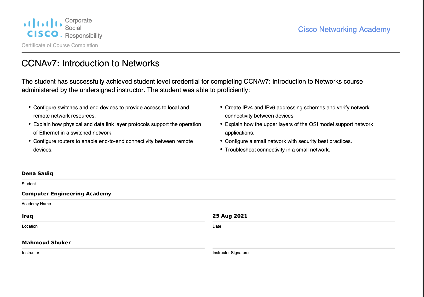 CCNAv7: Introduction to Networks
